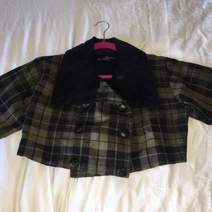 Vintage Crop top pea coat shirt